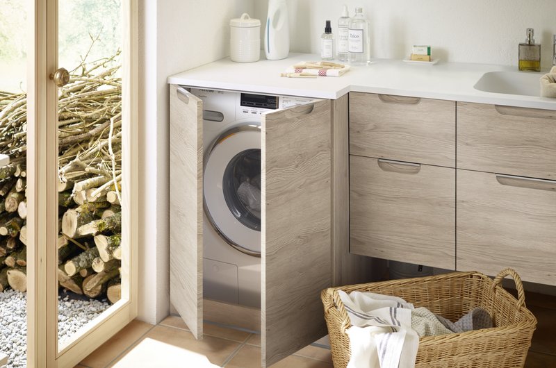 Waschmaschine im Schrank