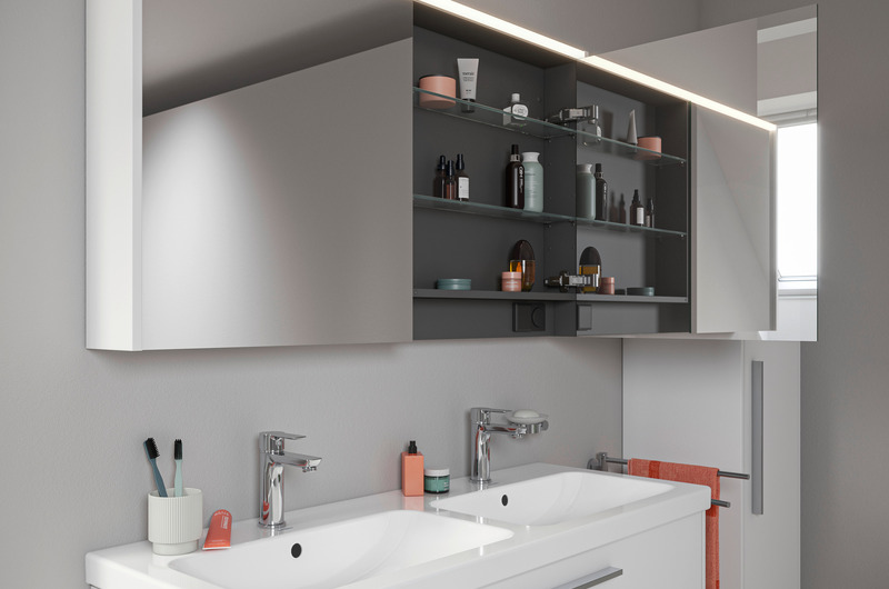 Spiegelschrank der Komplettbadserie D-Code von Duravit