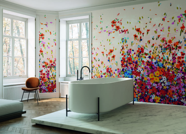 Tapeten im Badezimmer Thema Natur Glamora Clori